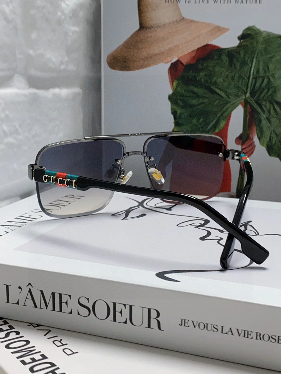RECTANGULAR FRAME SUNGLASSES 576873 IN METAL