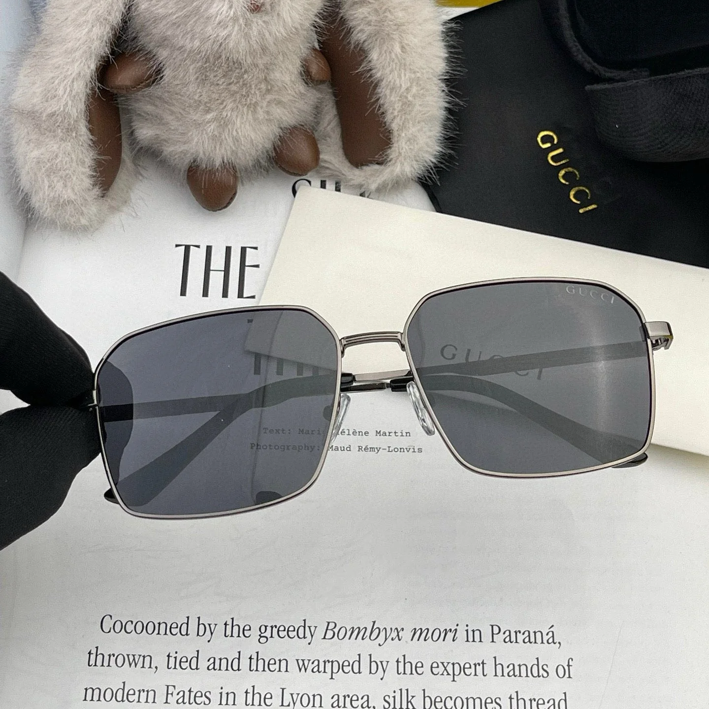 SQUARE FRAME SUNGLASSES 563171 IN METAL