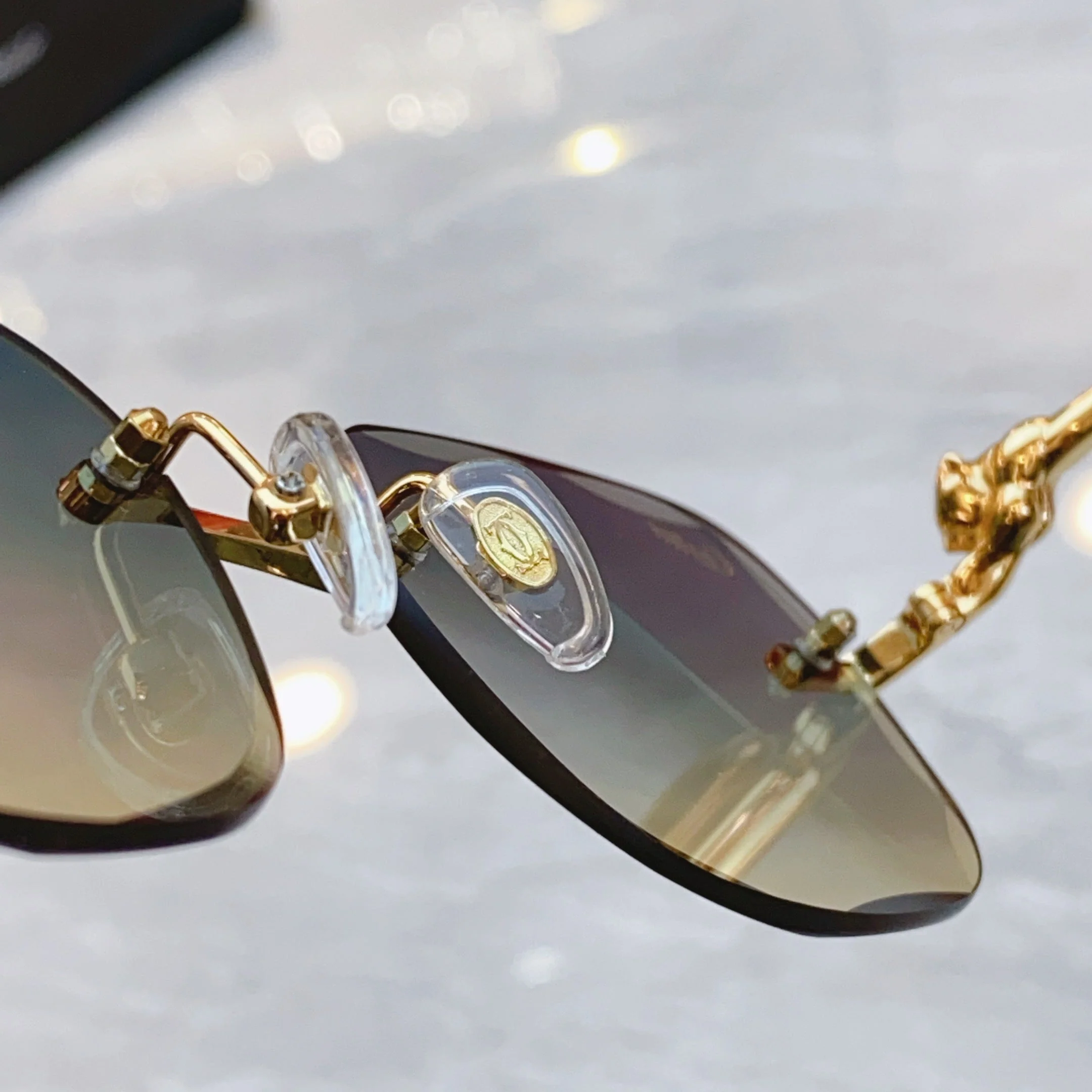 PANTHÈRE RECTANGULAR SUNGLASSES 575935 IN METAL