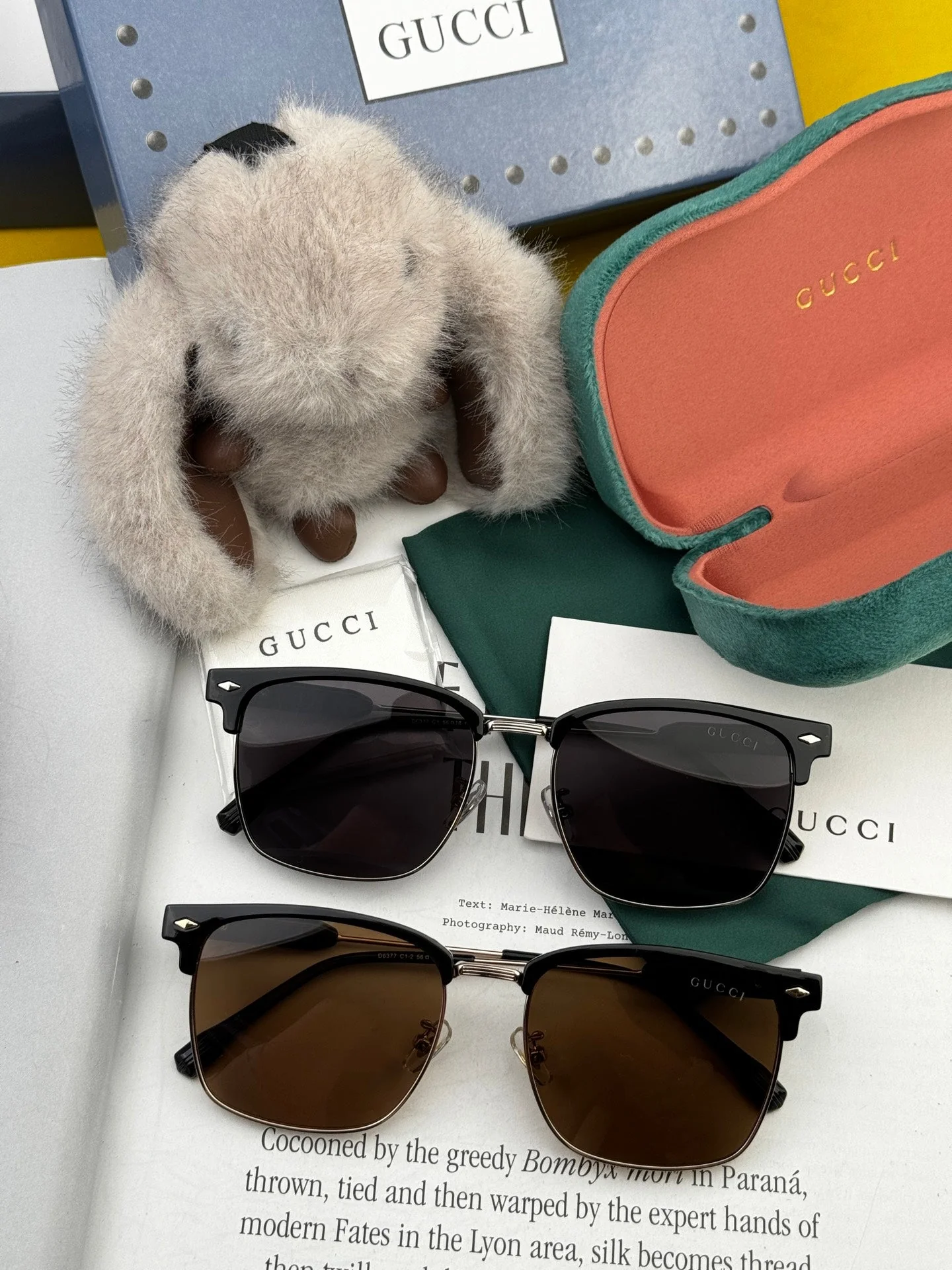 RECTANGULAR FRAME SUNGLASSES G7637 IN METAL AND ACETATE