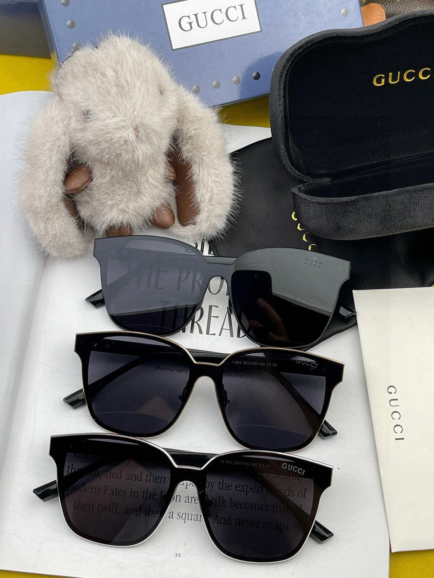 RECTANGULAR FRAME METAL SUNGLASSES G380 IN ACETATE