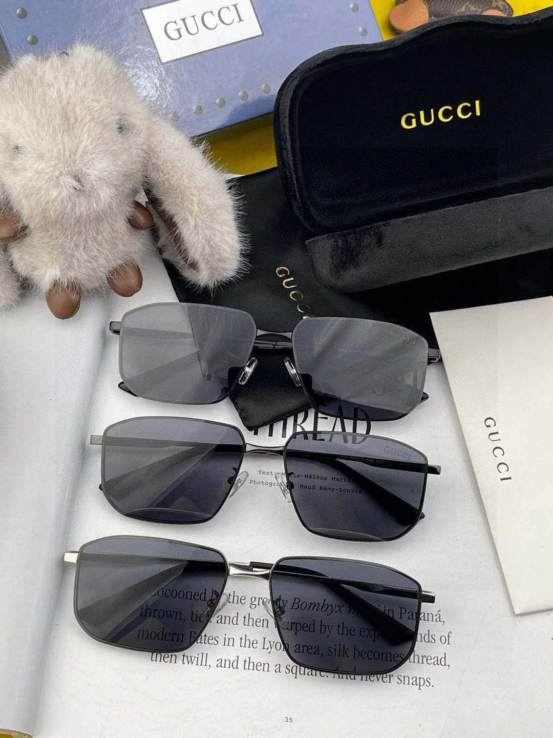 RECTANGULAR FRAME SUNGLASSES G5227 IN METAL