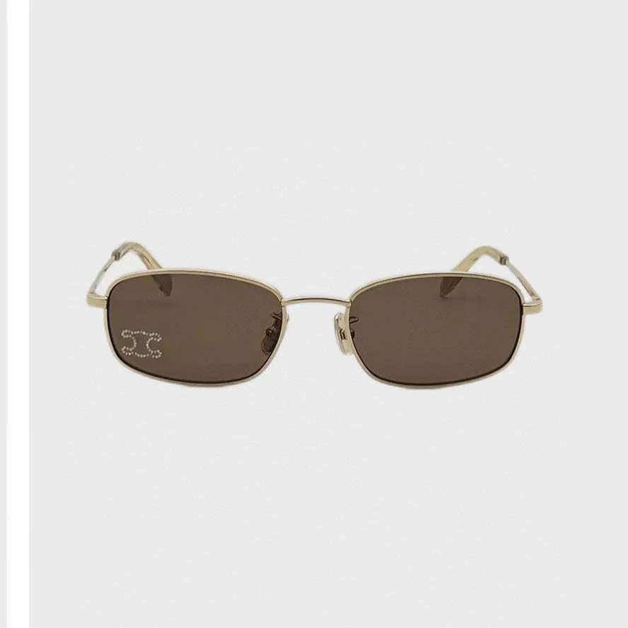 TRIOMPHE RHINESTONE SUNGLASS CL40285U IN METAL WITH CRYSTALS