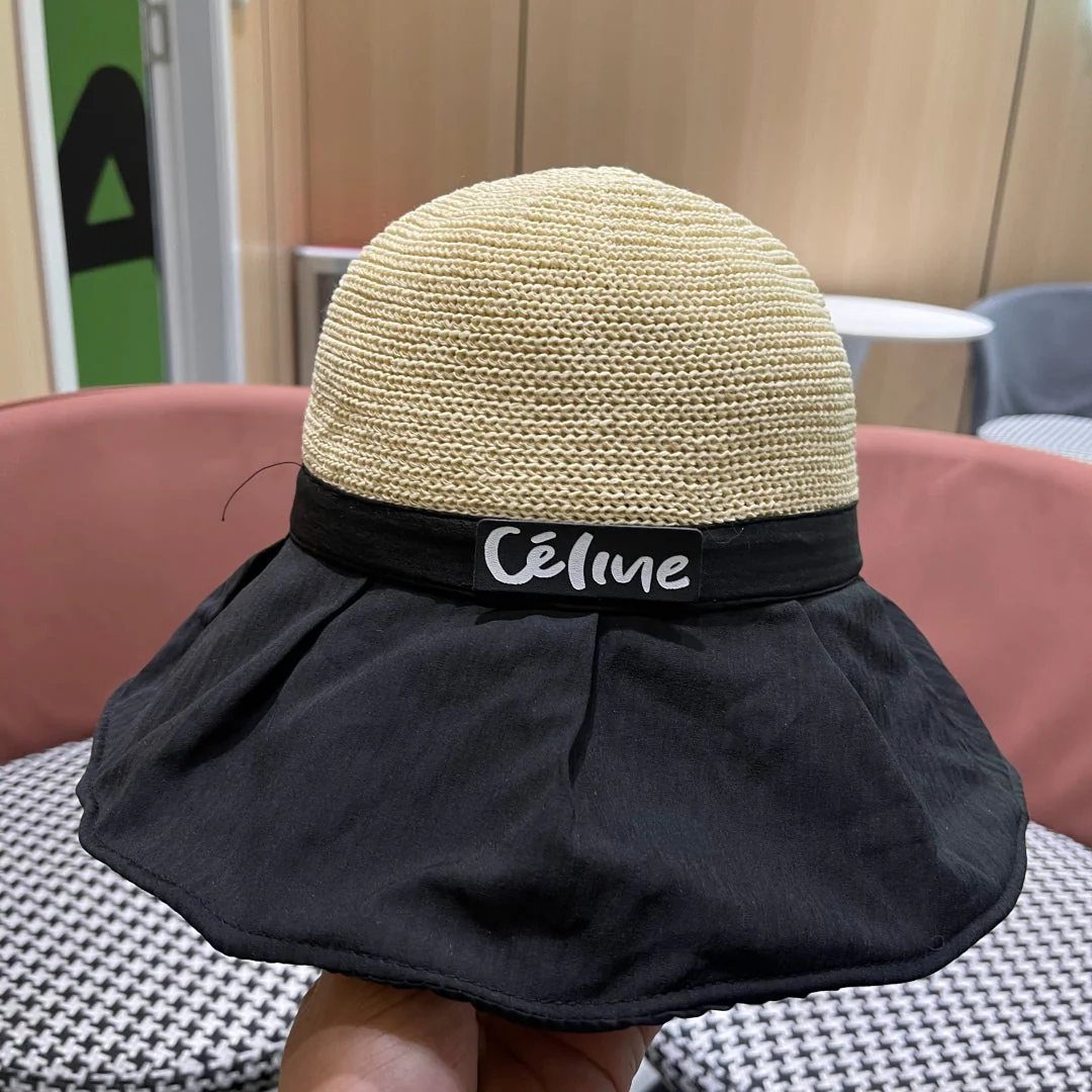 WIDE BRIM HAT MODEL 651949 IN BLACK MESH FABRIC