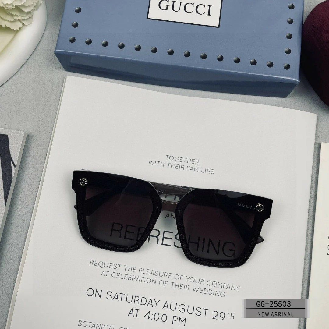 EMBOSSED LOGO SQUARE FRAME SUNGLASSES 25503 IN ACETATE