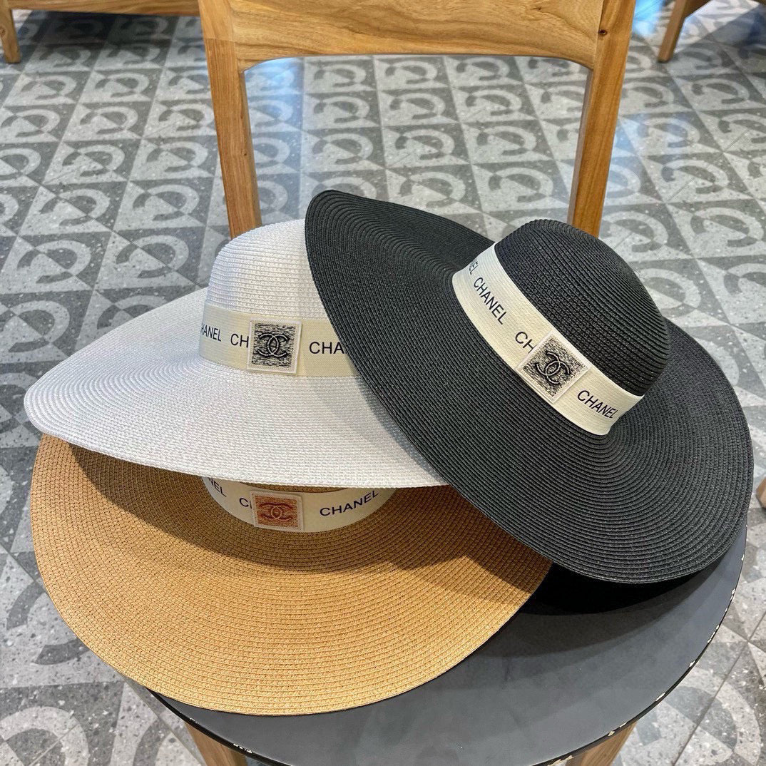WIDE BRIM STRAW HAT WHITE 672707