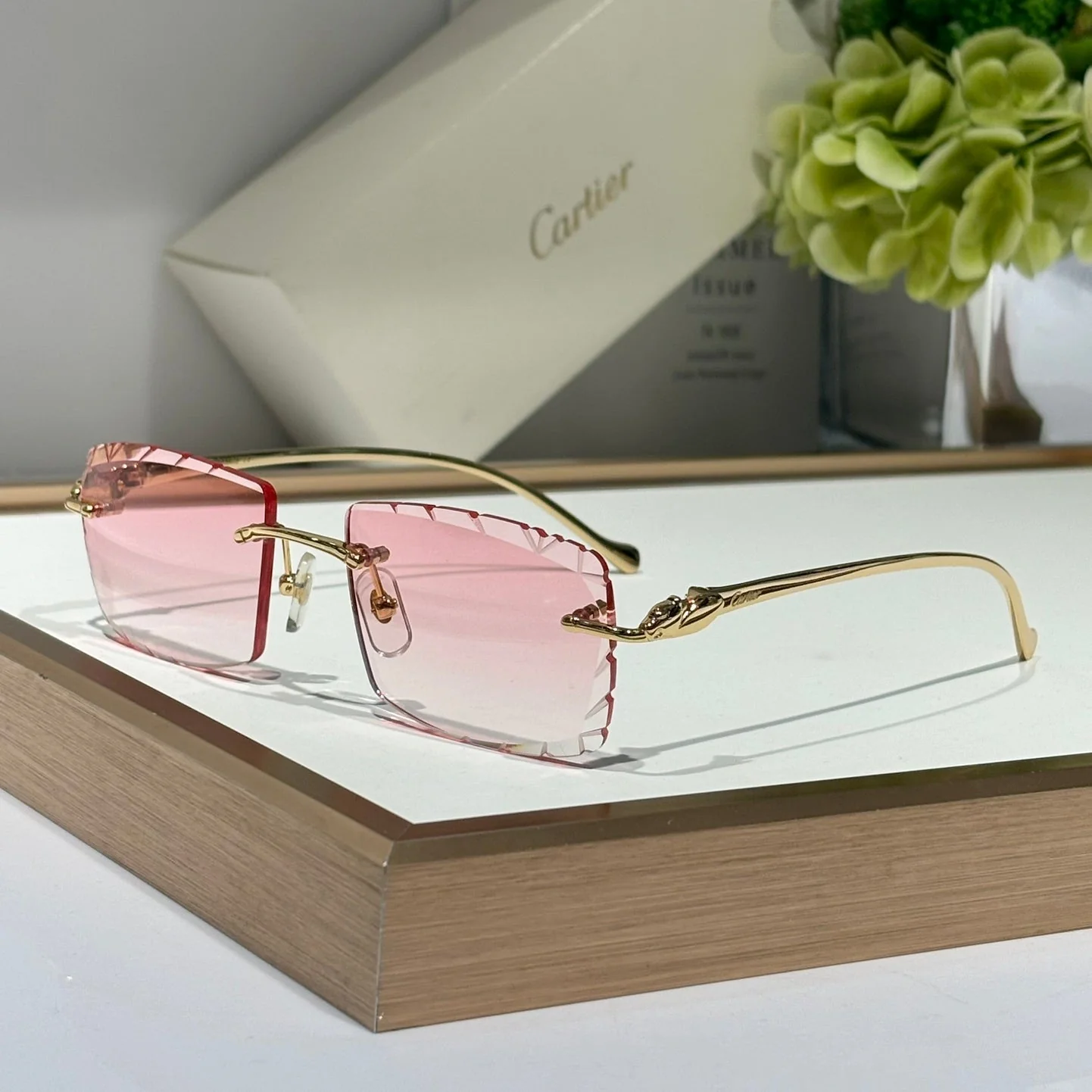 PANTHÈRE RECTANGULAR FRAME SUNGLASSES 563590 IN METAL