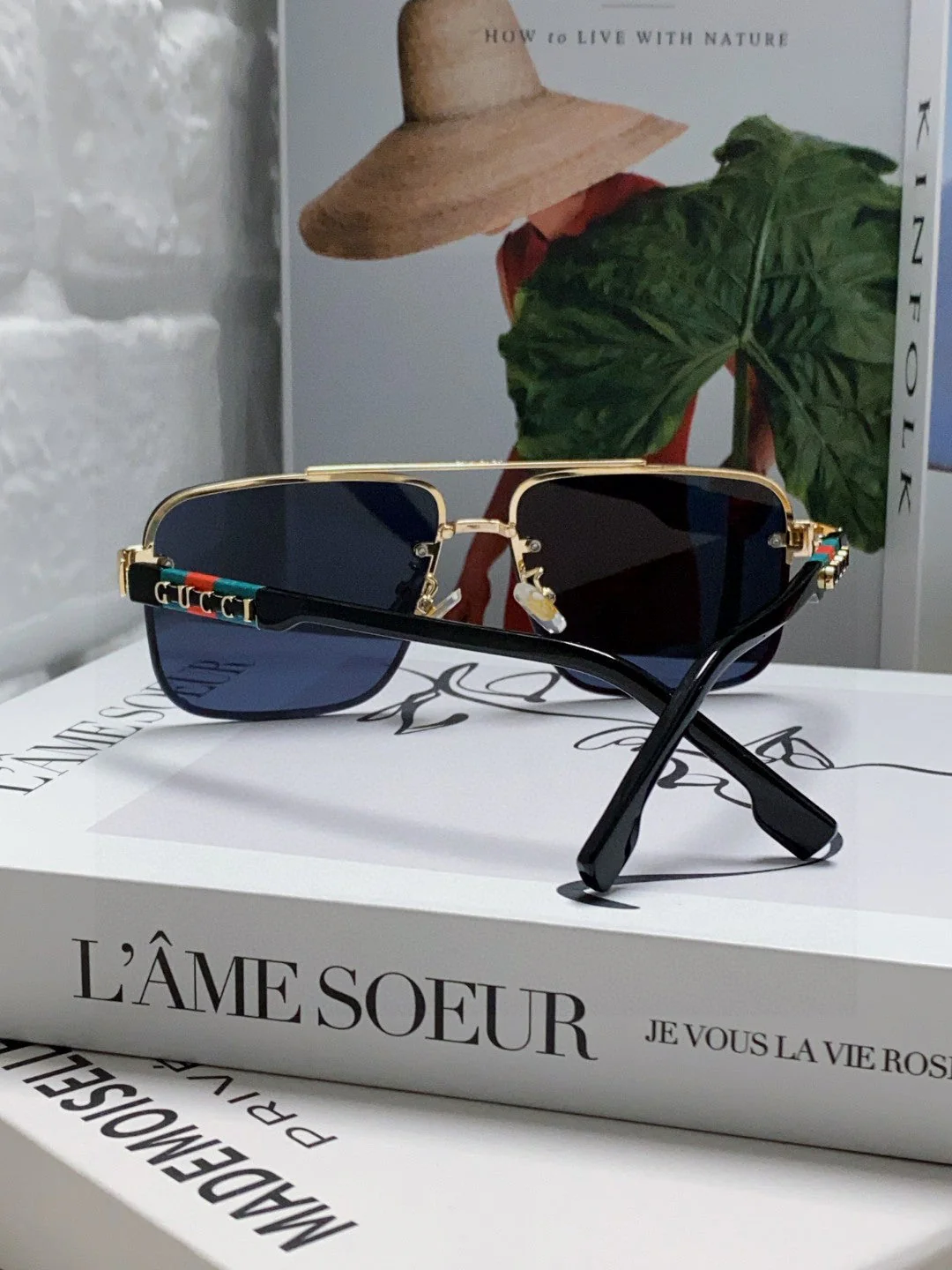 RECTANGULAR FRAME SUNGLASSES 576873 IN METAL