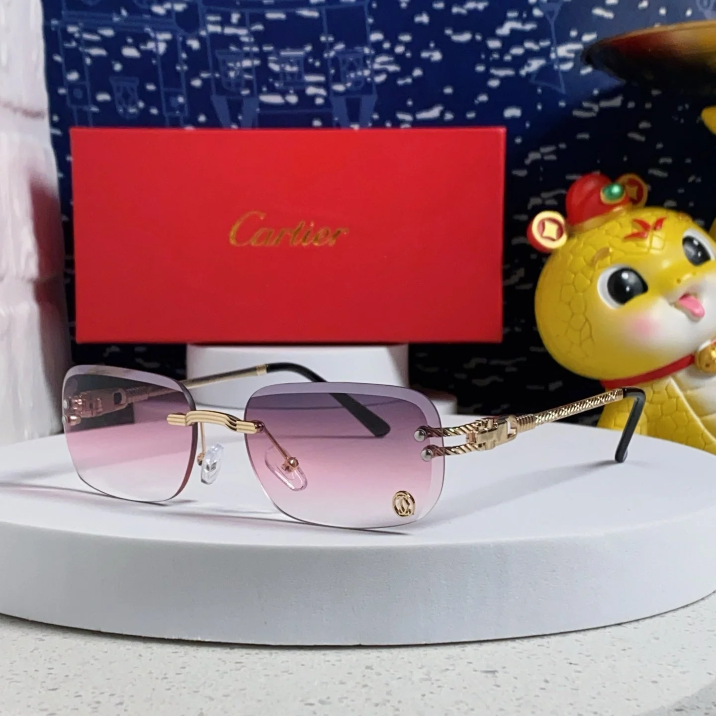SIGNATURE C DE RECTANGULAR FRAME SUNGLASSES 533233 IN METAL