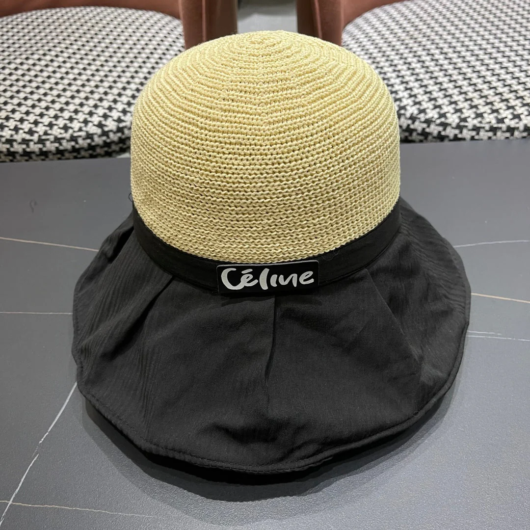 WIDE BRIM HAT MODEL 651949 IN BLACK MESH FABRIC