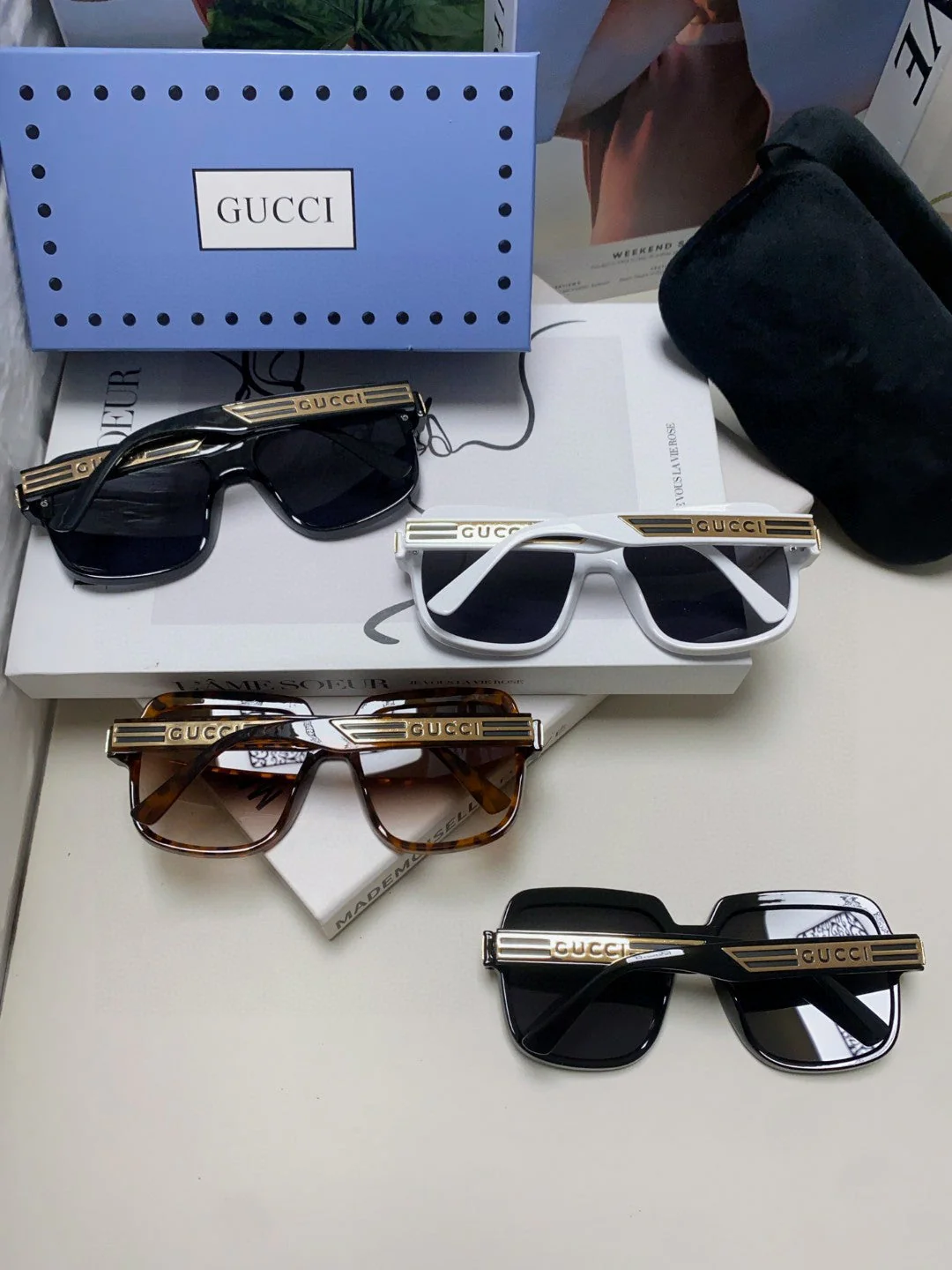 SQUARE FRAME SUNGLASSES 570231 IN ACETATE AND METAL