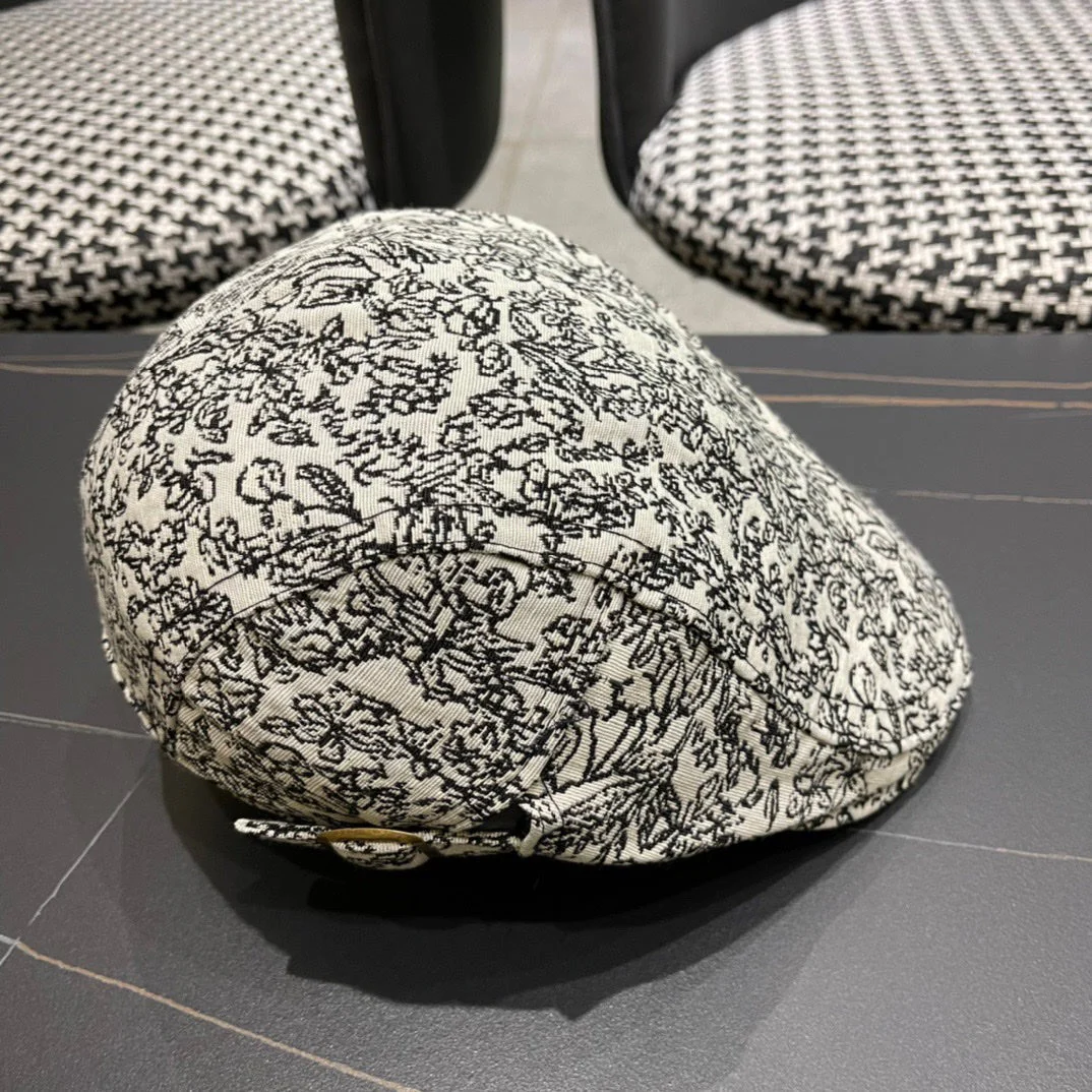 BAKER BOY CAP IN WHITE MIX BLACK FABRIC 431518