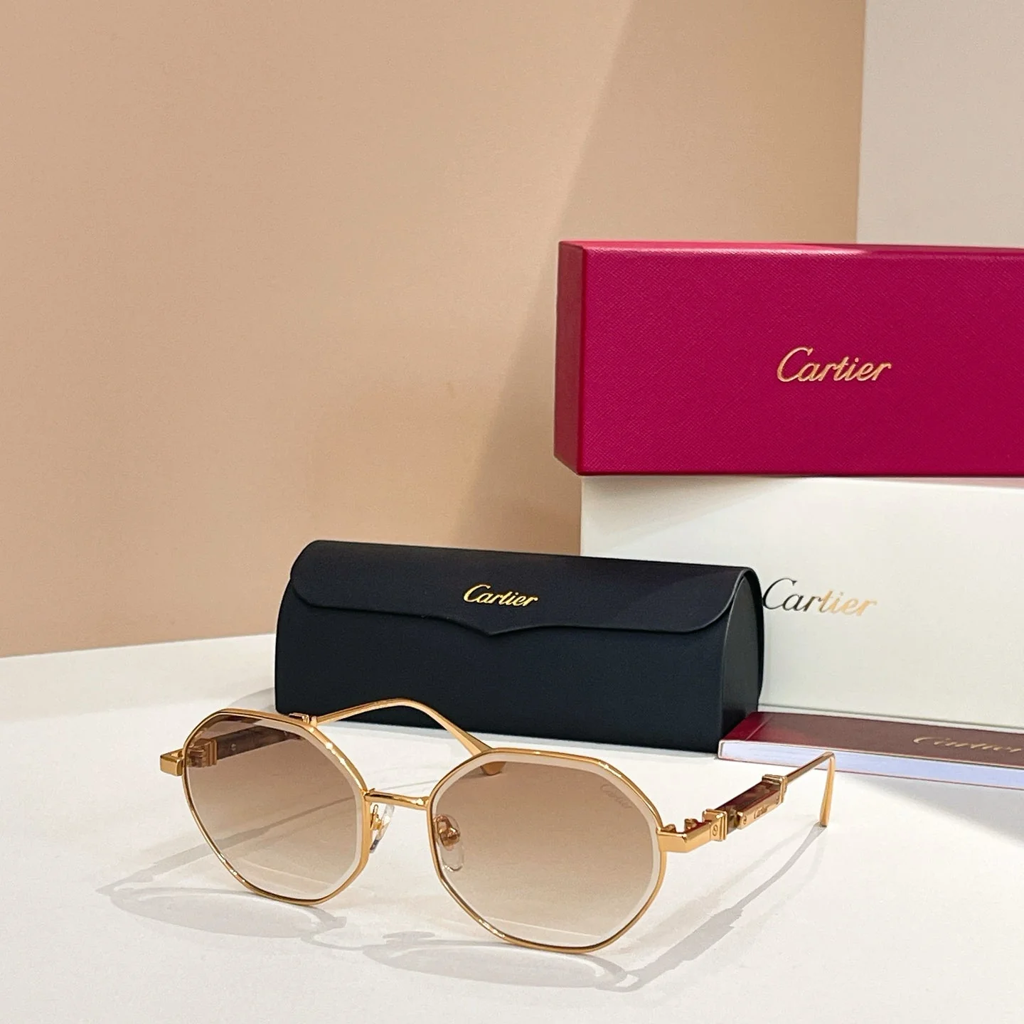 PREMIÈRE GEOMETRIC FRAME SUNGLASSES CT0484S IN METAL