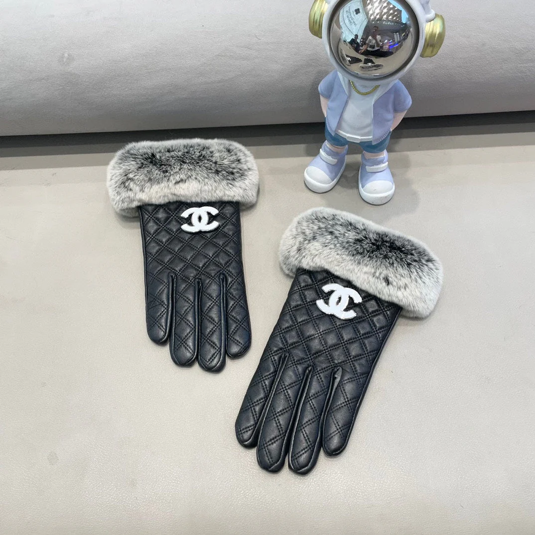 GLOVES IN BLACK LAMBSKIN WITH RABBIT FUR 463793