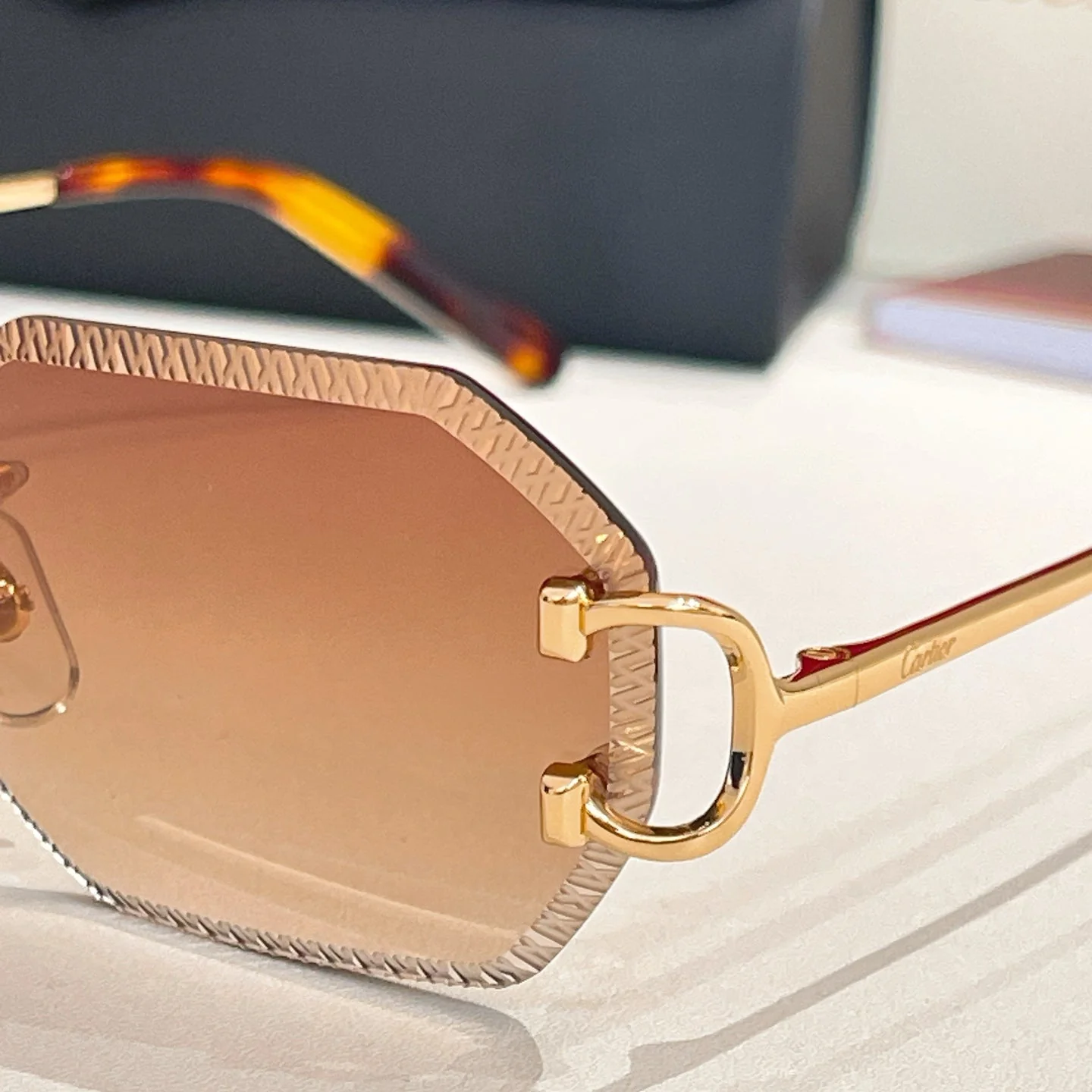 C DE RIMLESS GEOMETRIC FRAME SUNGLASSES CT0092O IN METAL