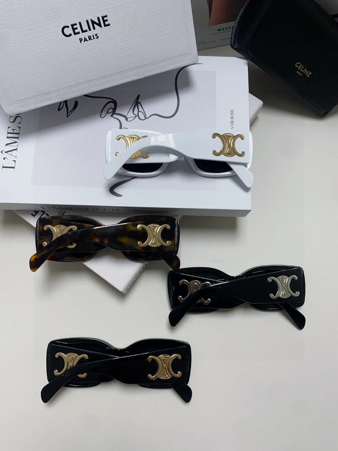 TRIOMPHE SUNGLASSES 548602 IN BLACK ACETATE