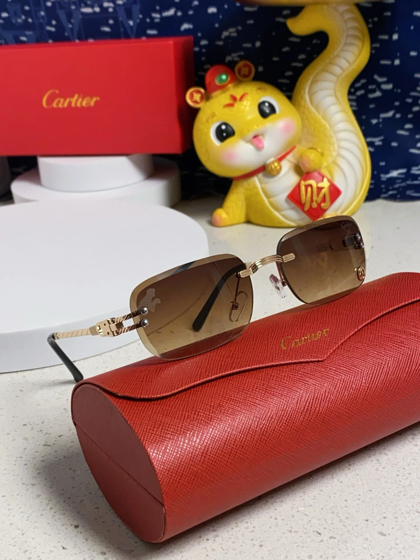 SIGNATURE C DE RECTANGULAR FRAME SUNGLASSES 533233 IN METAL