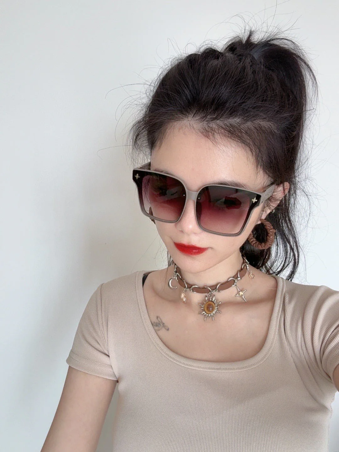 SQUARE SUNGLASSES L2132 IN ACETATE