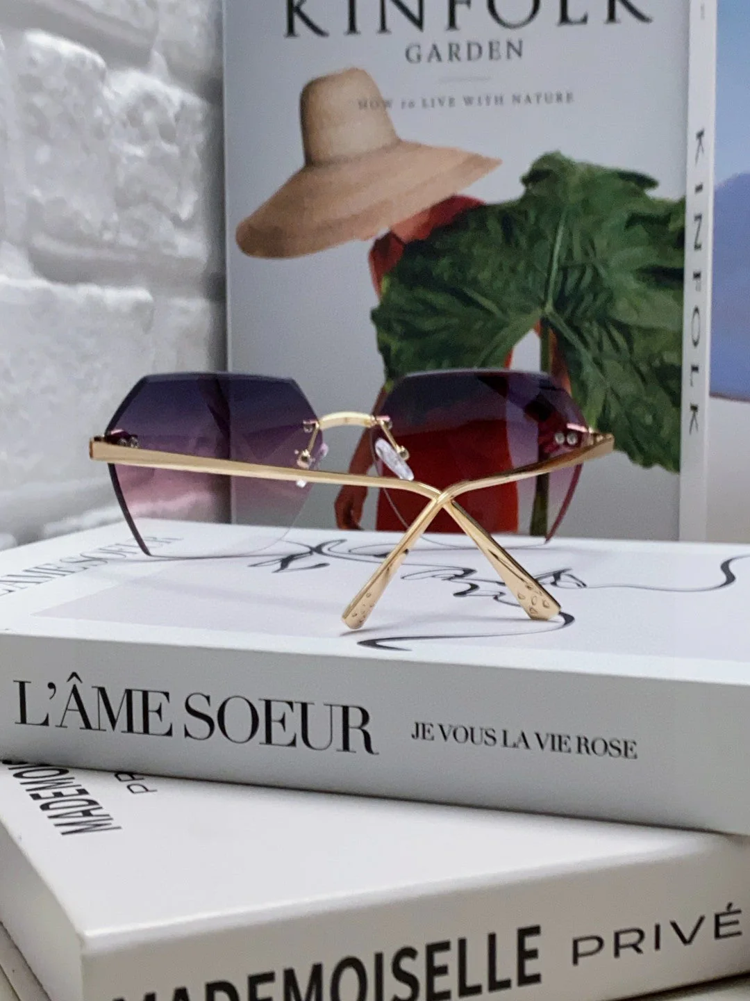 PANTHÈRE RIMLESS GEOMETRIC FRAME SUNGLASSES  539743 IN METAL