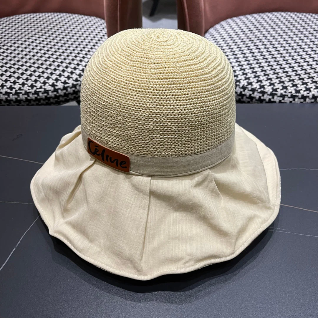 WIDE BRIM HAT MODEL 651948 IN BEIGE MESH FABRIC