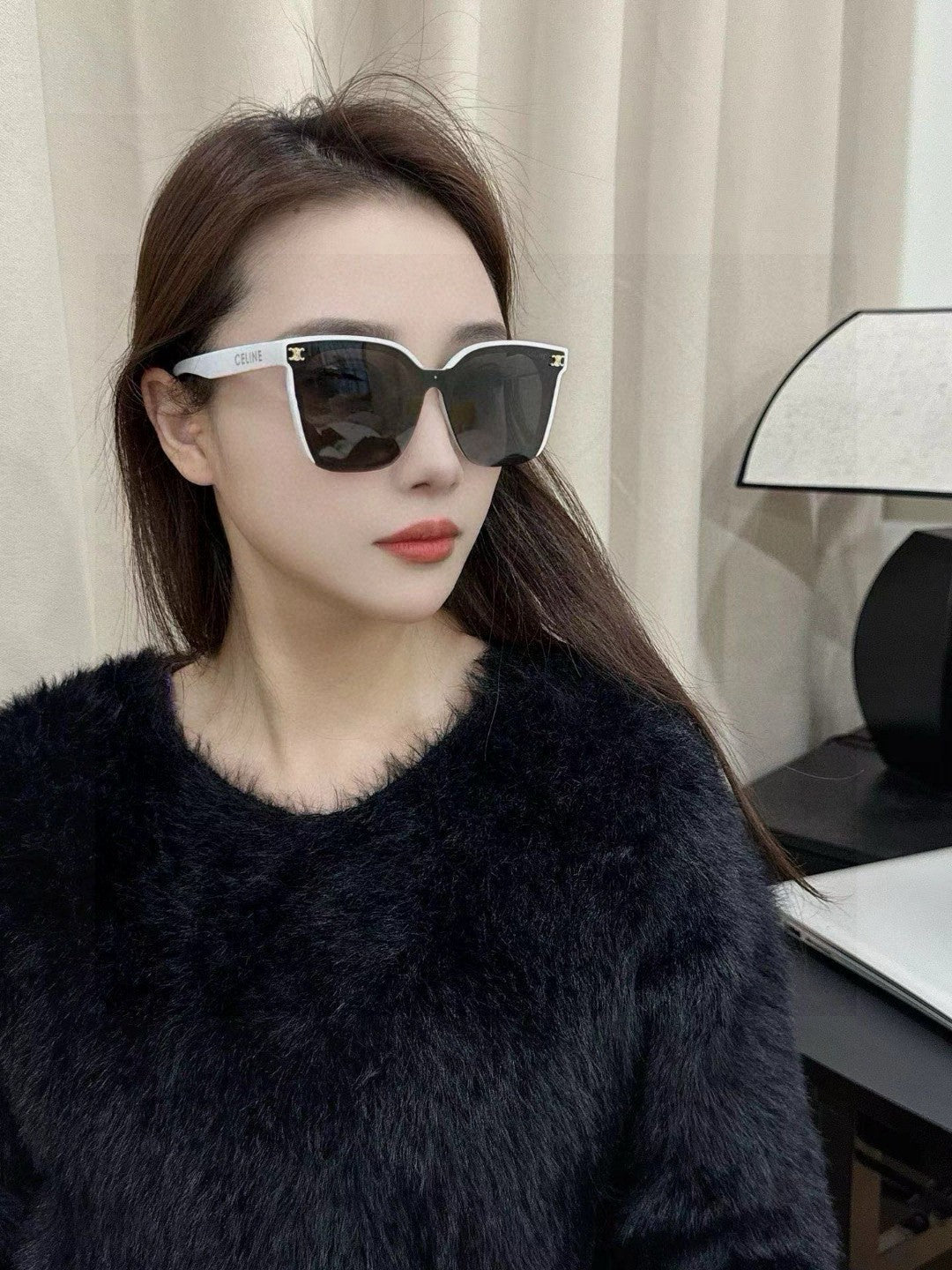 TRIOMPHE SUNGLASSES 552775 IN WHITE ACETATE TEXT LOGO