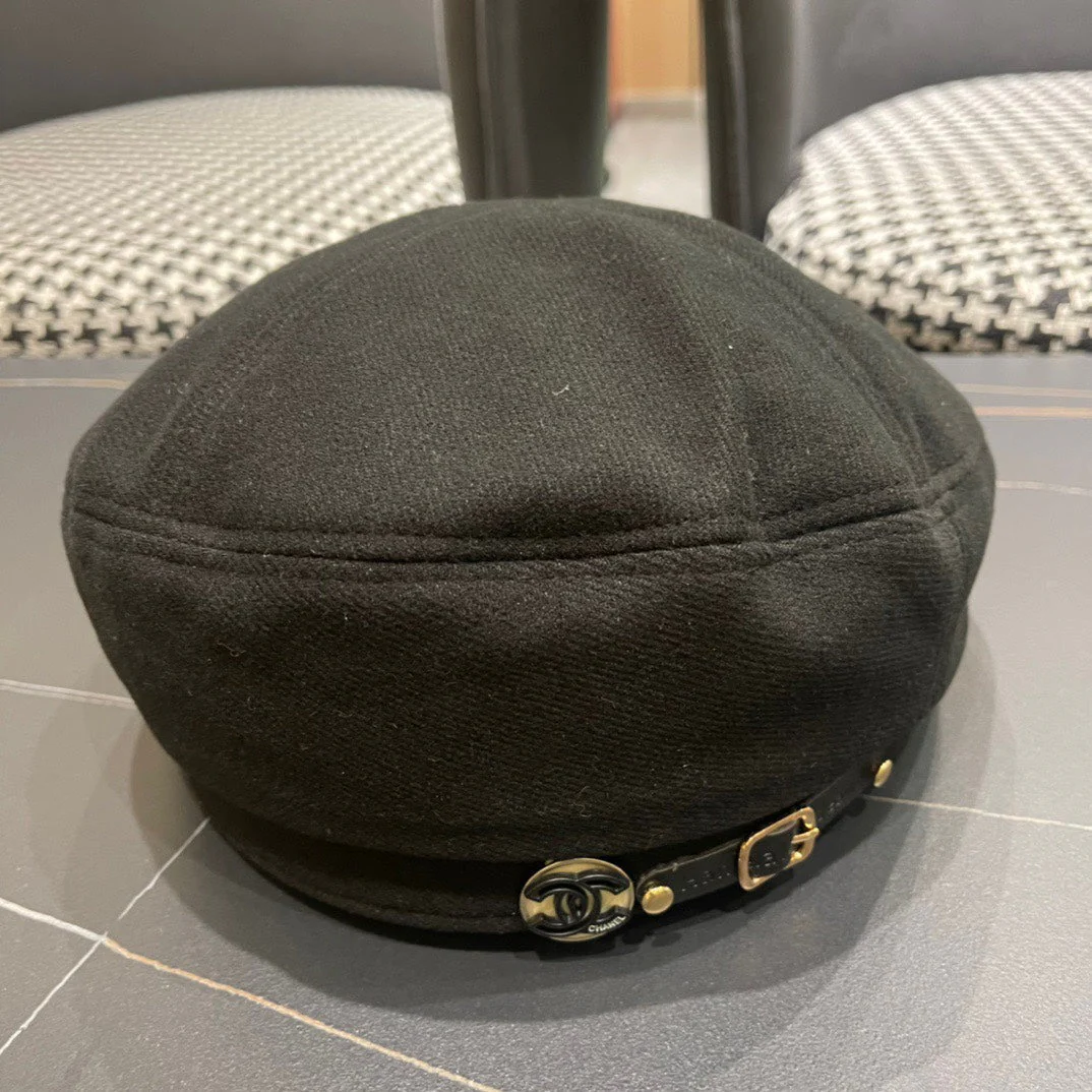 BERET HAT IN BLACK FABRIC 419385