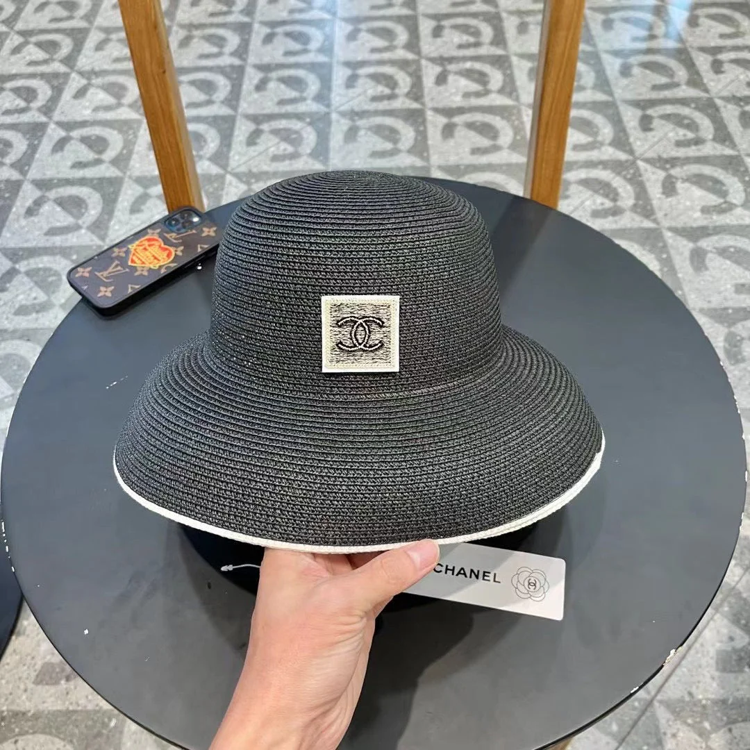 STRAW CLOCHE HAT BLACK 672756