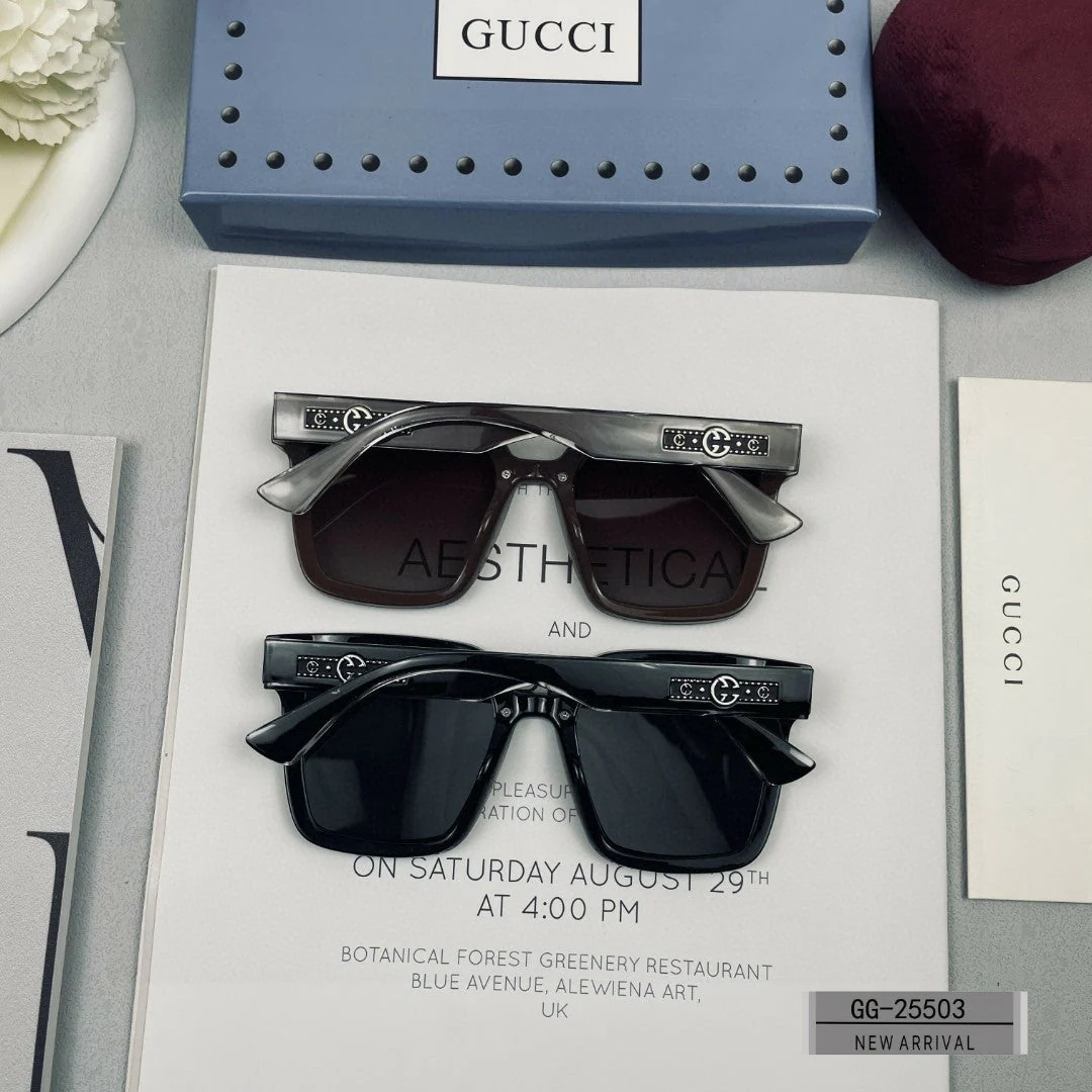 EMBOSSED LOGO SQUARE FRAME SUNGLASSES 25503 IN ACETATE