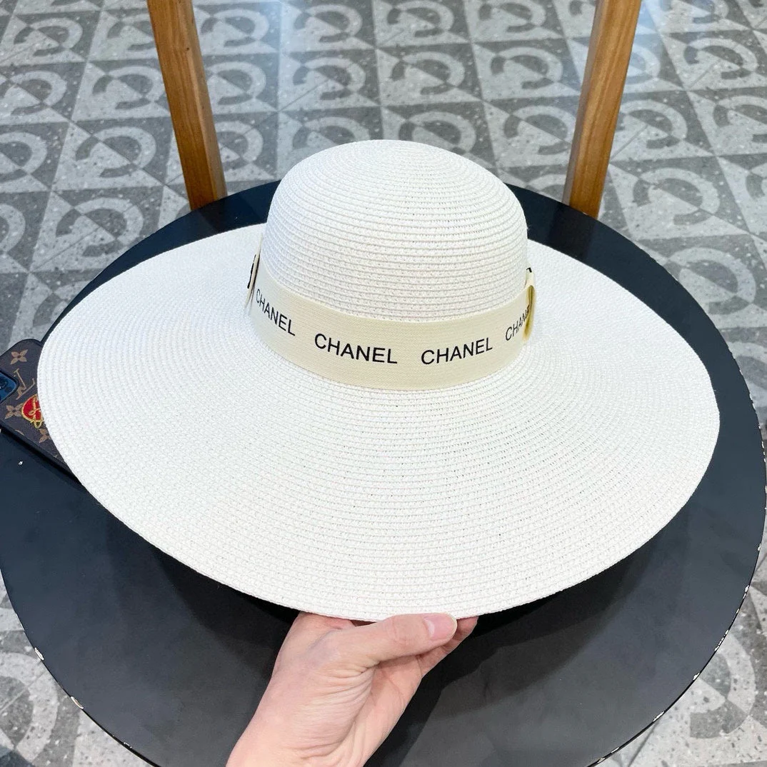WIDE BRIM STRAW HAT WHITE 672707