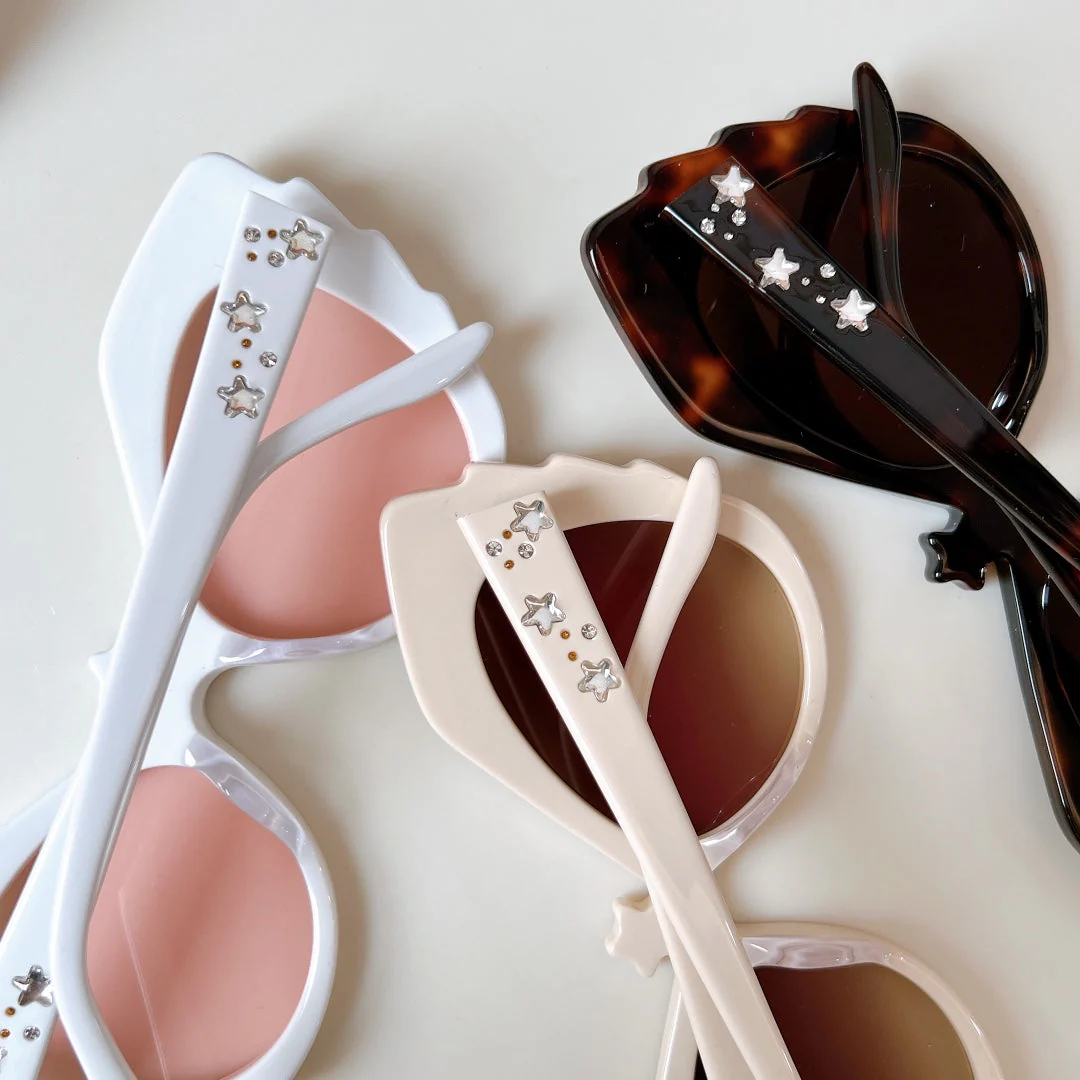 CRYSTAL STUDDED CAT-EYE FRAME SUNGLASSES GG1095S IN ACETATE