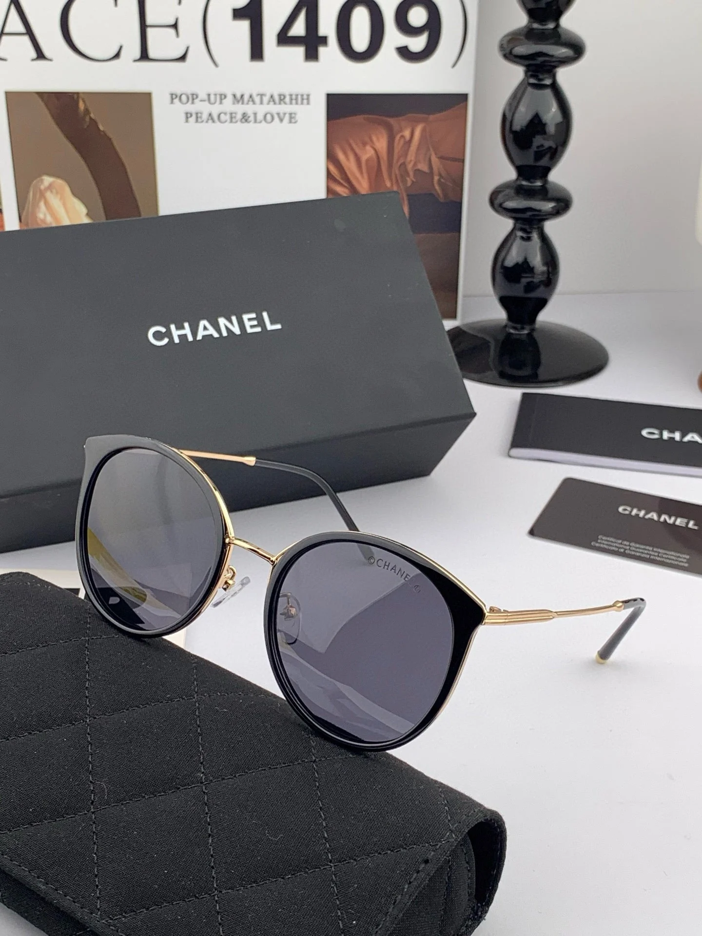 CAT EYE SUNGLASSES CH7827 IN ACETATE FRAME METAL