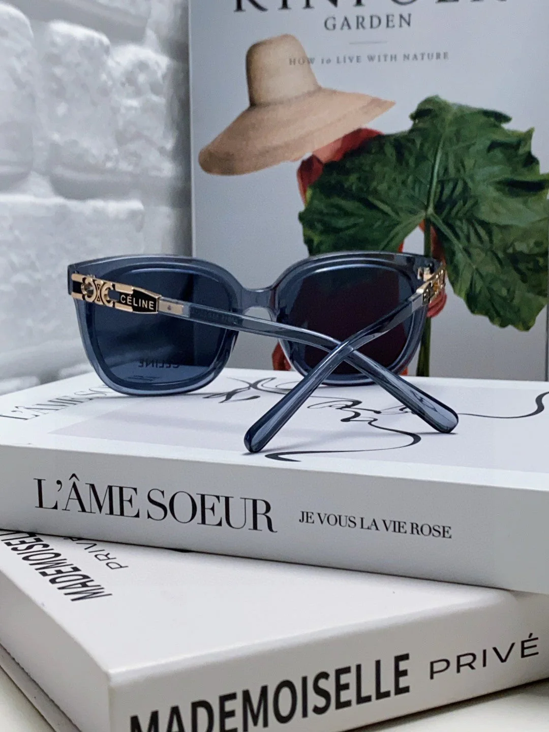 TRIOMPHE SUNGLASSES 573249 IN NAVY BLUE ACETATE METAL LOGO