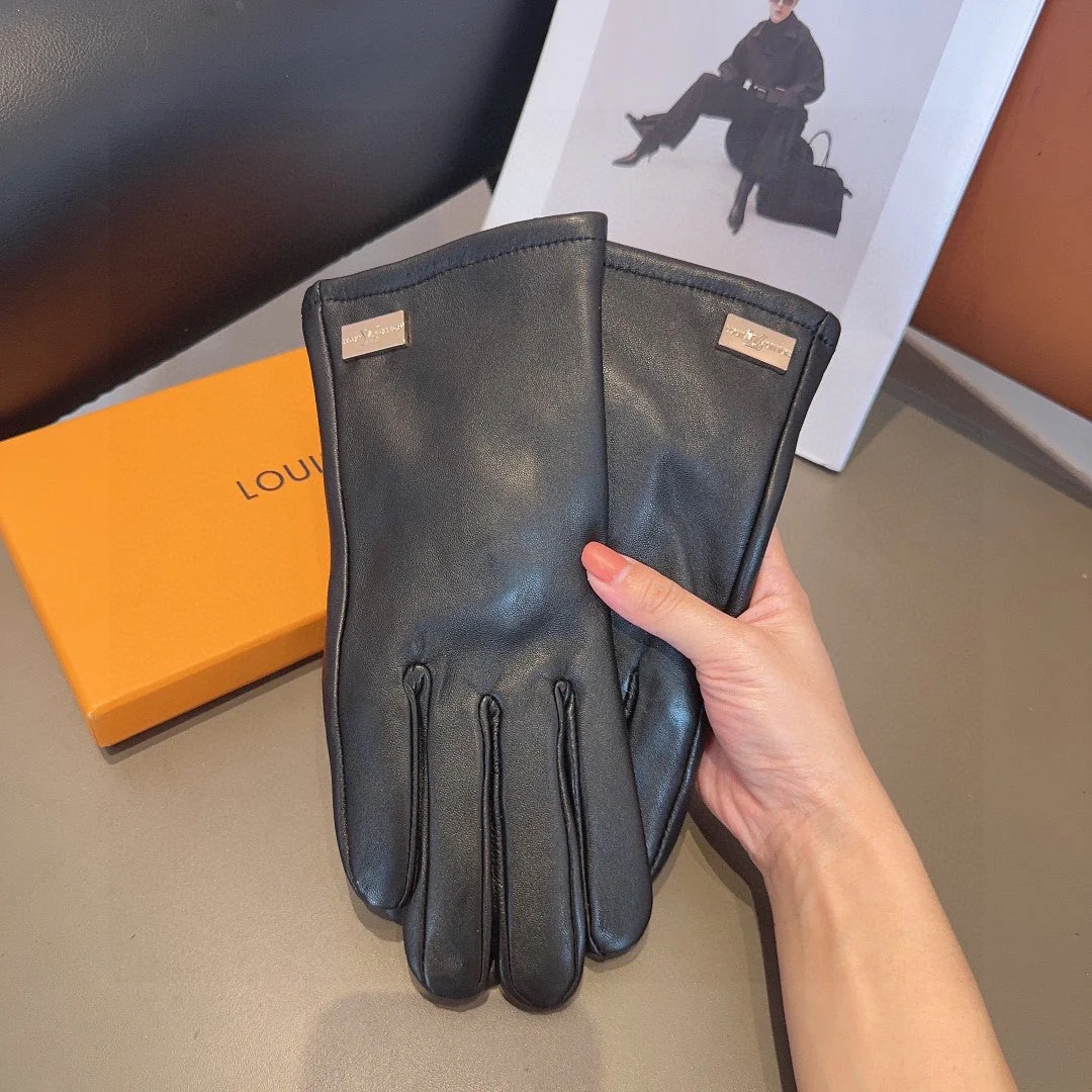 LV GLOVES IN BLACK LAMBSKIN 463894