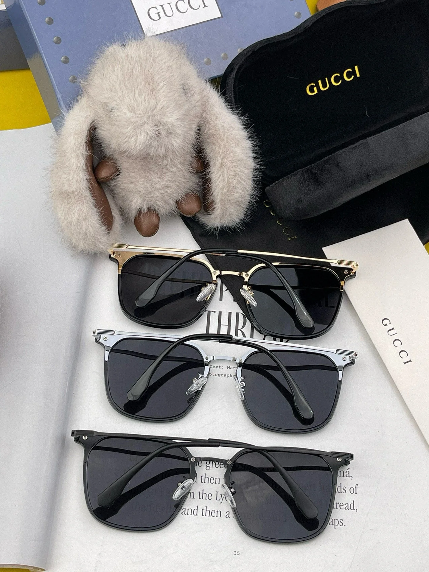 SQUARE FRAME SUNGLASSES G81937 IN ACETATE AND METAL