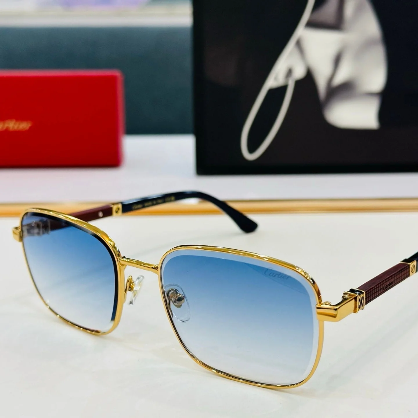 PREMIÈRE RECTANGULAR FRAME SUNGLASSES CT0491S IN METAL