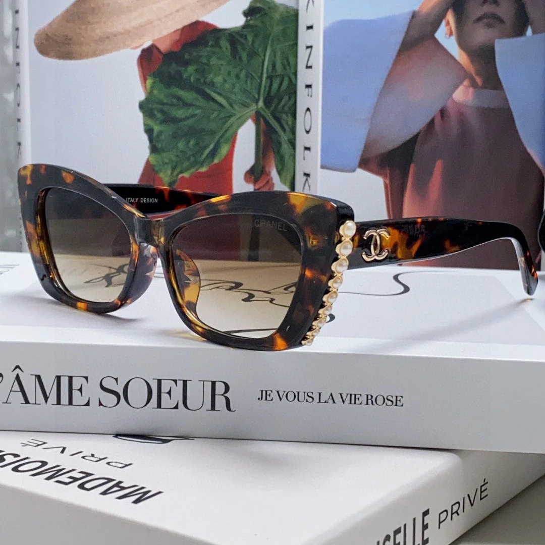 CAT EYE SUNGLASSES 632699 IN HAVANA ACETATE EMBOSSED PEARL