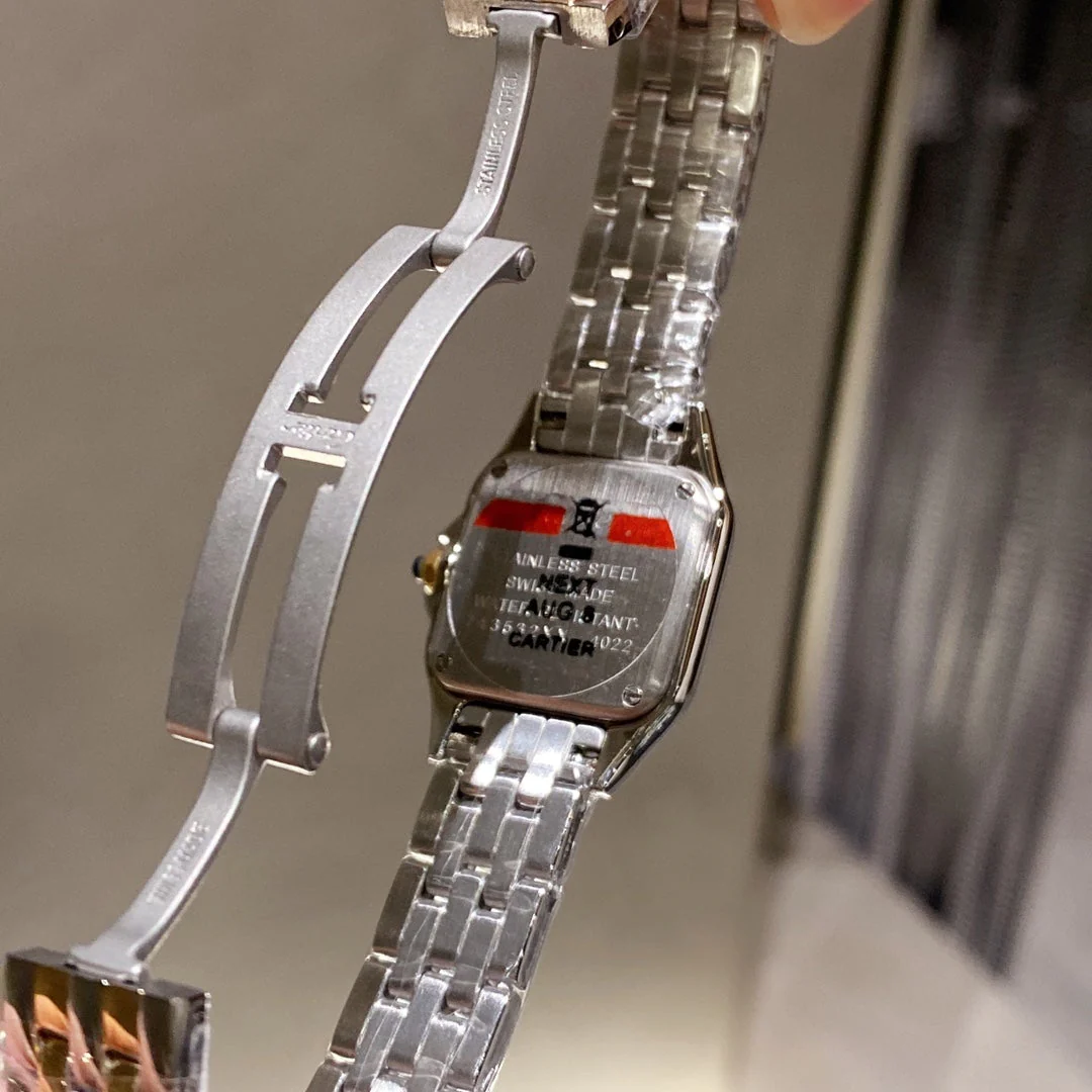 PANTHERE 22MM QUARTZ GOLD STEEL DIAMOND BEZEL