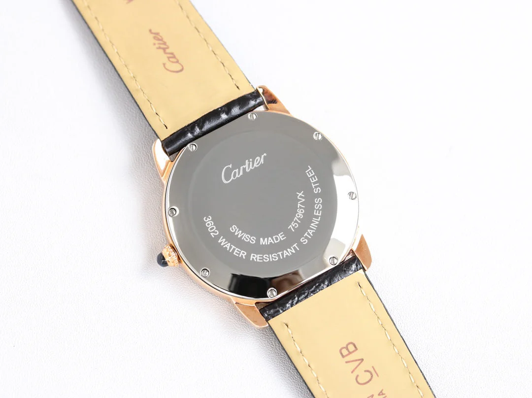 RONDE SOLO PINK GOLD BLACK LEATHER