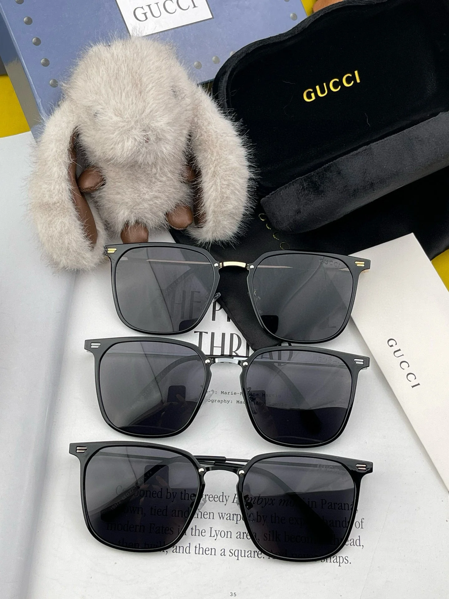 SQUARE FRAME SUNGLASSES G81937 IN ACETATE AND METAL