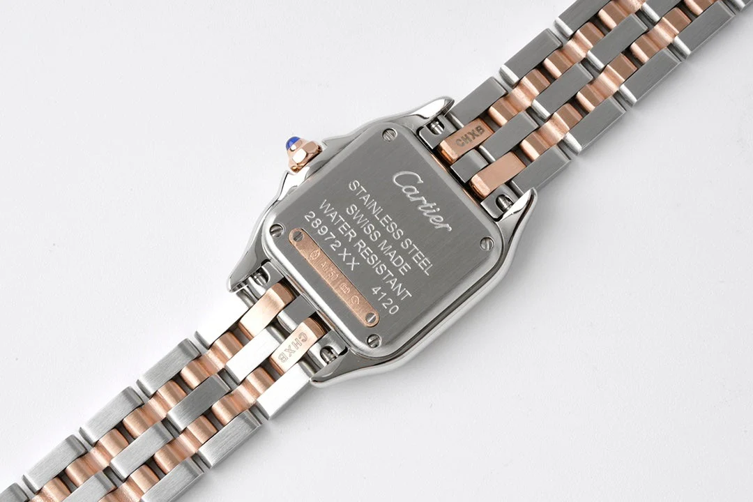 PANTHERE DE CARTIE 22MM QUARTZ ROSE GOLD STEEL WHITE DIAL