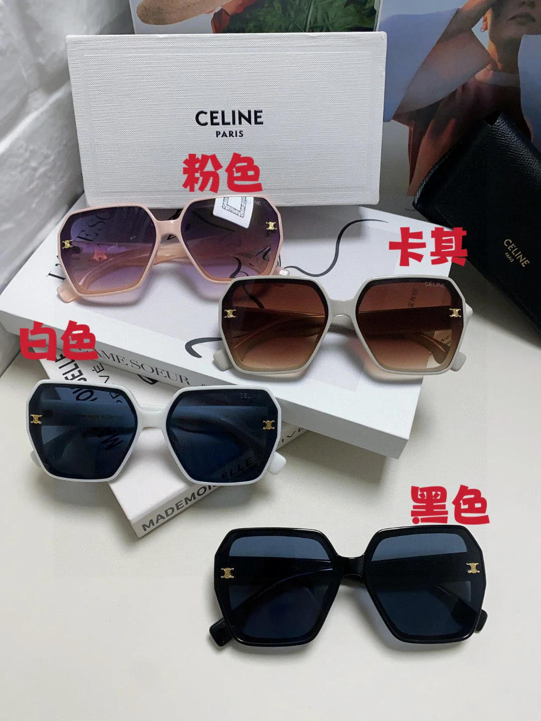 TRIOMPHE SUNGLASSES 552770 IN LIGHT GREY ACETATE