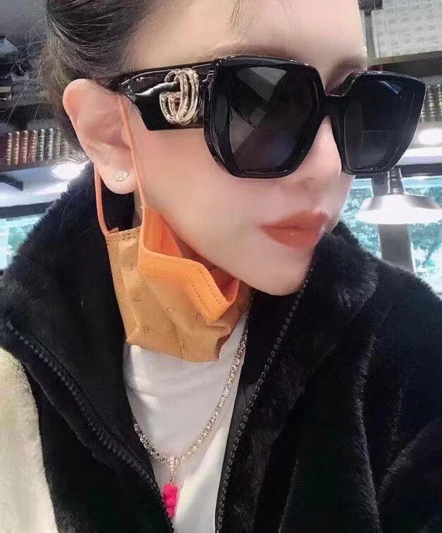 SQUARE FRAME SUNGLASSES 573303 IN ACETATE EMBOSSED LOGO