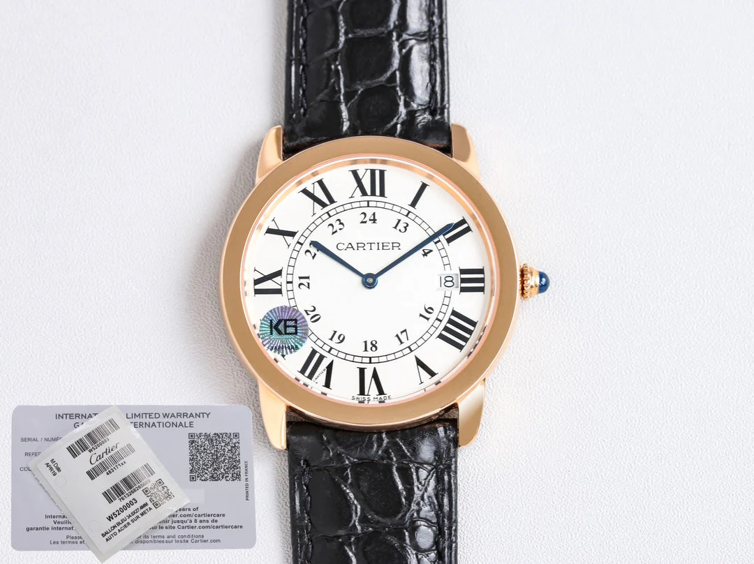 RONDE SOLO PINK GOLD BLACK LEATHER