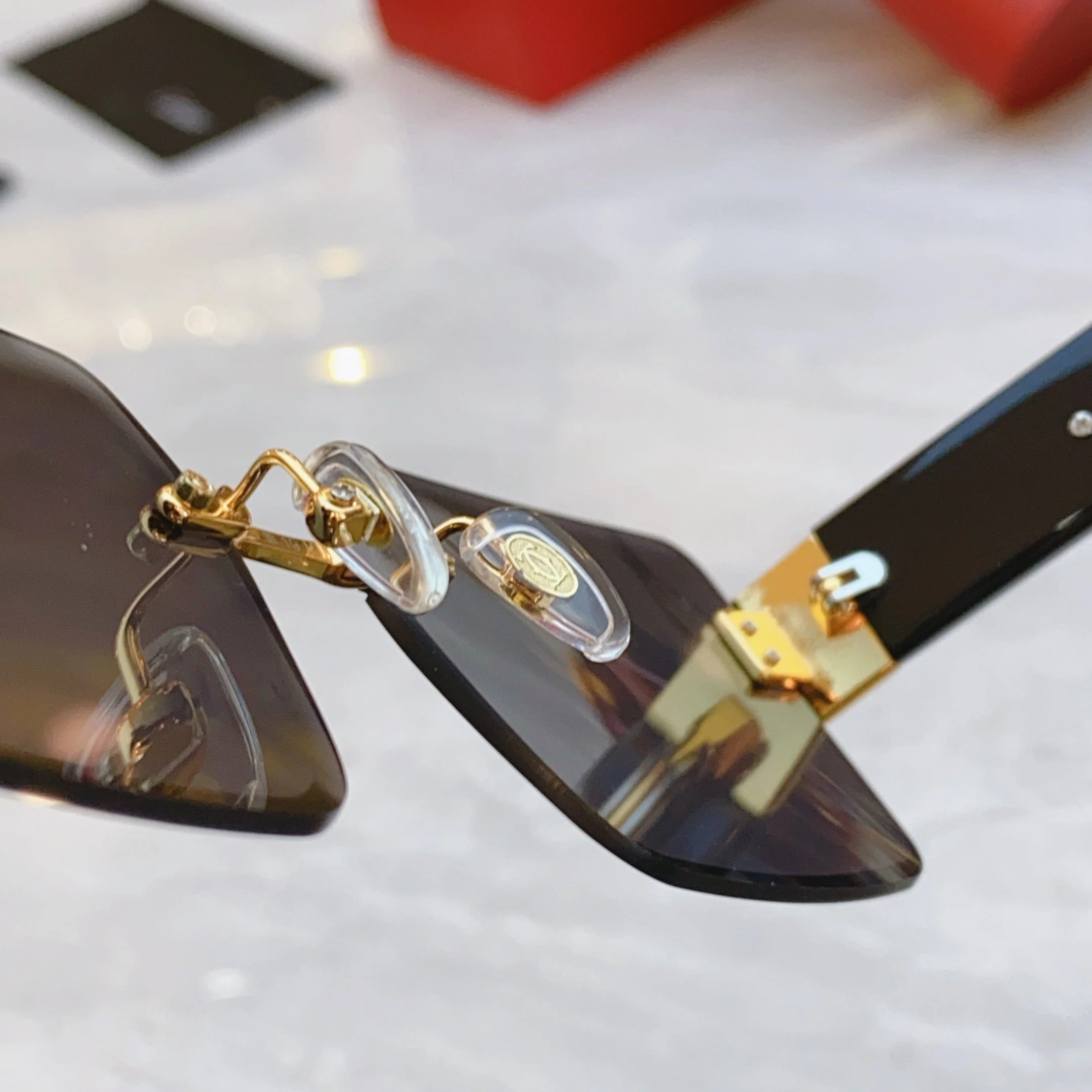 PANTHÈRE GEOMETRIC SUNGLASSES CT00636S IN METAL AND ACETATE