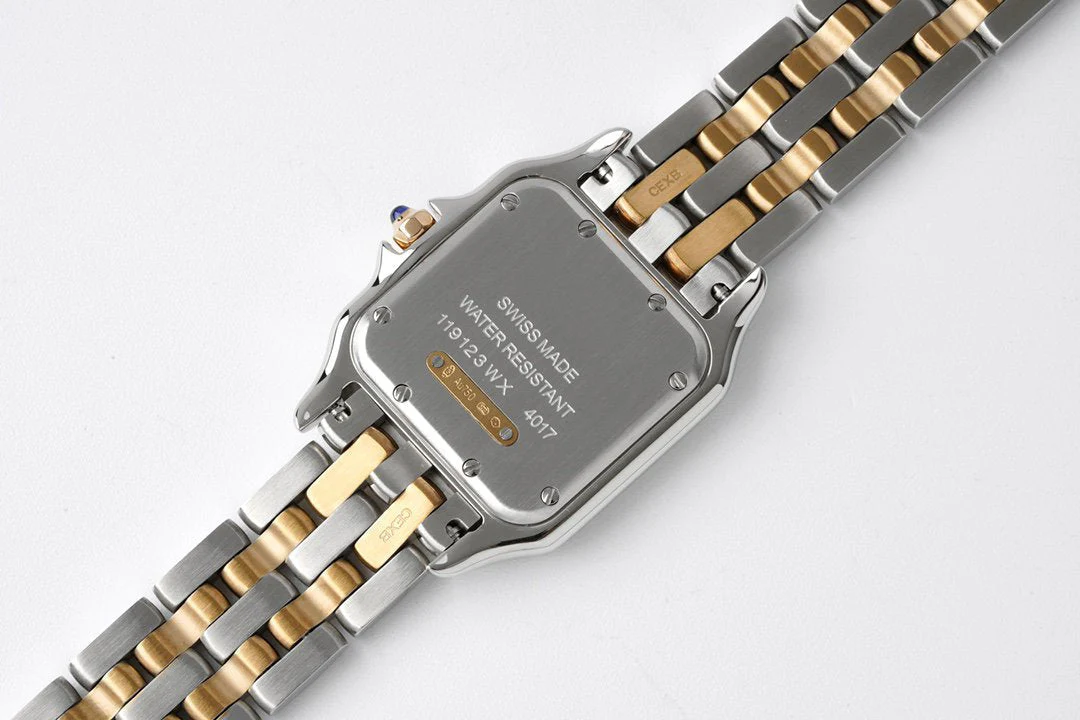 PANTHERE 27MM PINK GOLD SILVER CASE DIAMOND BEZEL WHITE DIAL