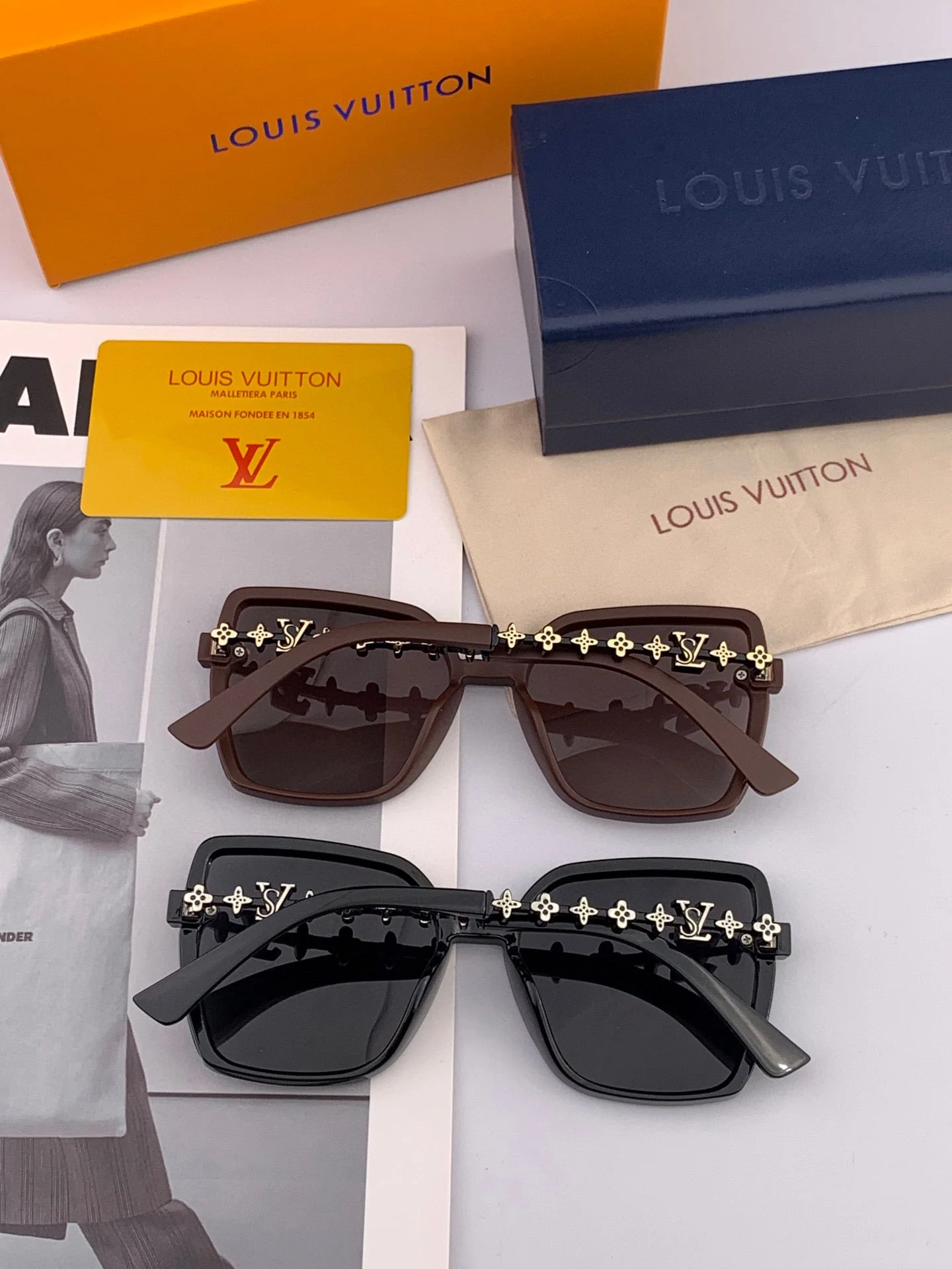 SQUARE SUNGLASSES L3992 IN ACETATE EMBOSSED LOGO