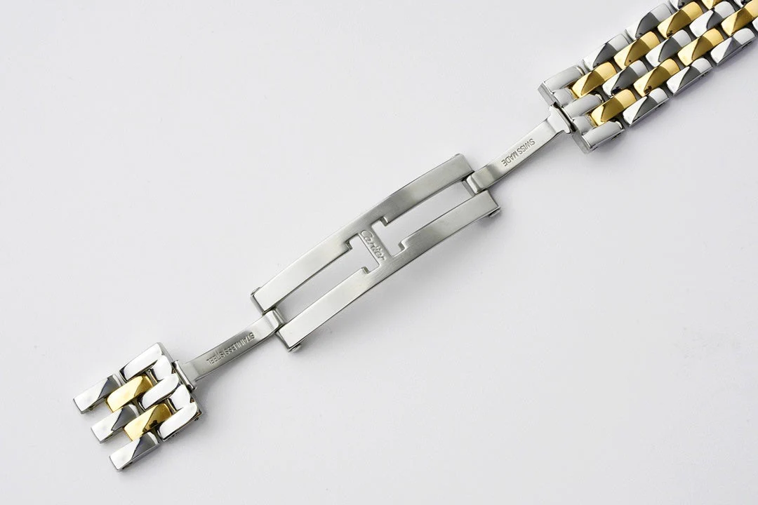 PANTHERE DE CARTIE 22MM QUARTZ GOLD STEEL WHITE DIAL