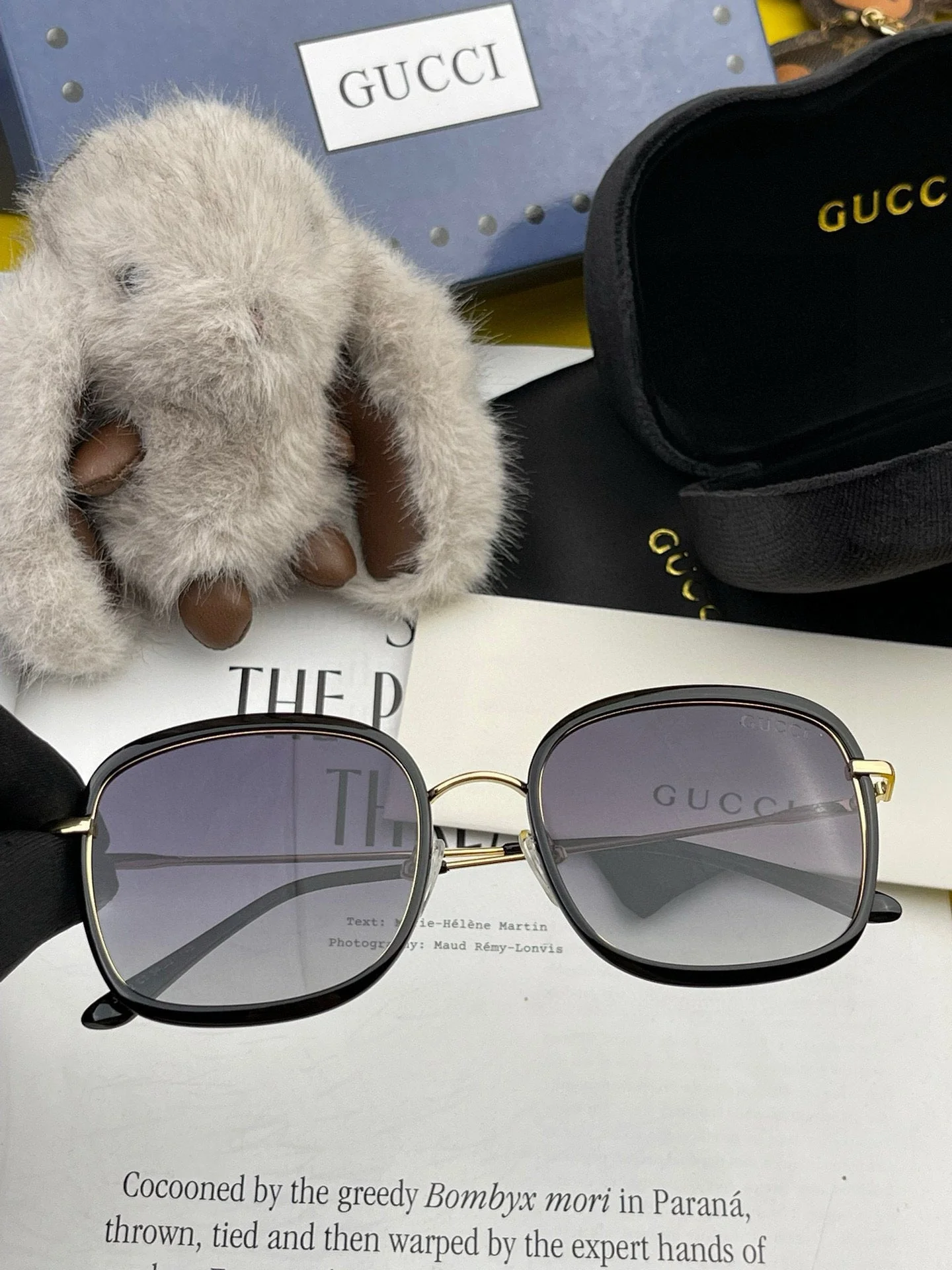 SQUARE FRAME SUNGLASSES G2242 IN ACETATE AND METAL