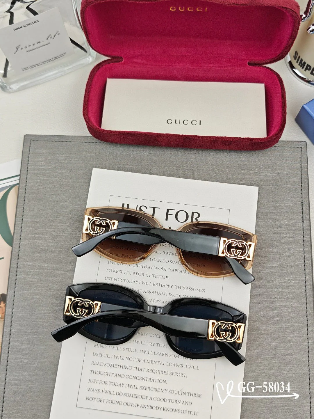 GEOMETRIC FRAME SUNGLASSES 58034 IN ACETATE