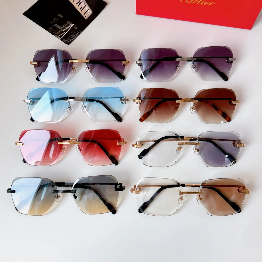 C DE RIMLESS SQUARE FRAME SUNGLASSES CT0625S IN METAL